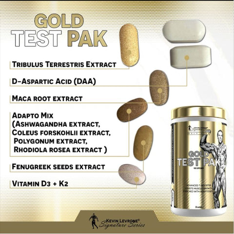 Kevin Levrone Gold Test Pak(Tribulus+Daa+Fenugreek+Maca) 30 sachets