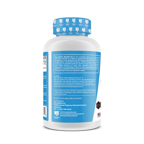 Muscle Rulz Vitamin D3 5000 120 Soft Gels