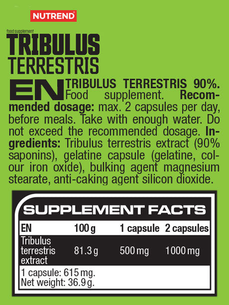 Nutrend %90 Saponins Tribulus Terrestris 1000 Mg 60 caps