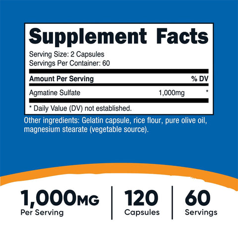 Nutricost Agmatine Sulfate 1000 MG 120 Capsules