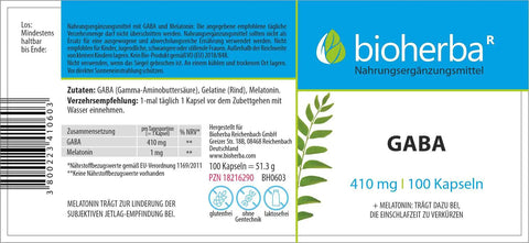 Bi̇oherba Gaba Melatoni̇n 410 Mg 100 Capsul