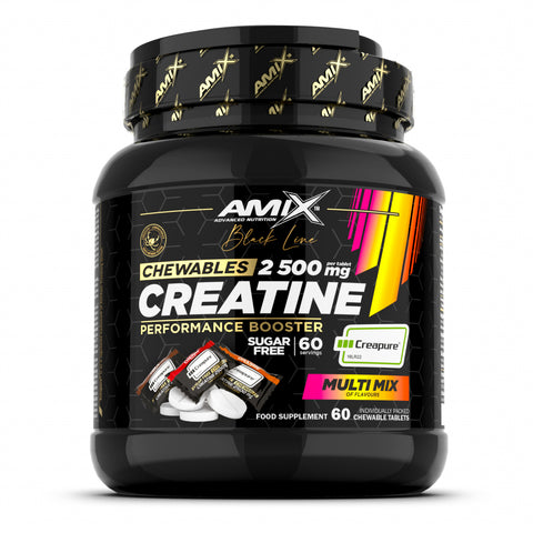 Amix Black Line Creatine Creapure 2500mg 60 Chewable Tabs Zero Sugar