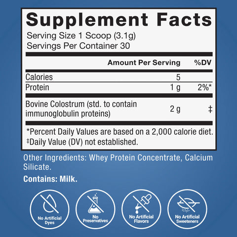 Force Factor Awesome Bovine Gut İmmune Colostrum Powder Pasture Raised Grass Fed 30 Servings