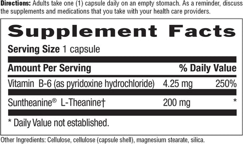 Country Life Suntheanine L-Theanine Stress Relief Inositol Focus & Better Sleep Brain & Cognitive