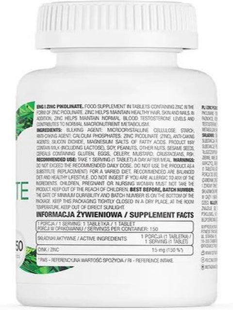 OstroVit Zinc(Çinko) Picolinate 150 tablet
