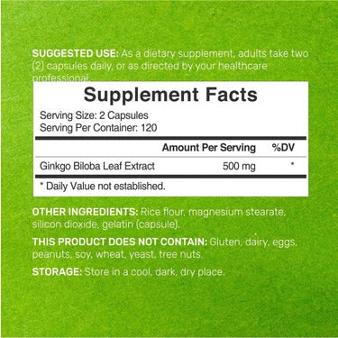 Deal Supplement Ginkgo Biloba Leaf Extract 500mg Per Serving, 240 Capsules