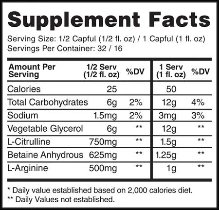 Gaspari Nutrition Proven Pump Preworkout Citrulline Betaine Arginine Liquid