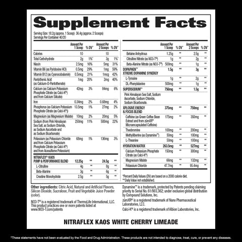 GAT SPORT Nitraflex KAOS PreWorkout Powder Citrulline Nitrates Pump & Focus Booster 40 Servings
