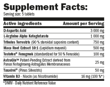 Amix AmixPro TestoF-200 Daa Aspartic Acid + Tribulus + Maca + Akg Arginine / 250 Tabs
