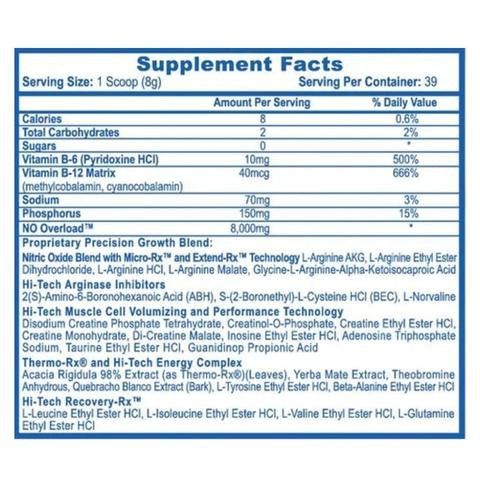 Hitech N.O. Overload Preworkout - 40 SERVİS