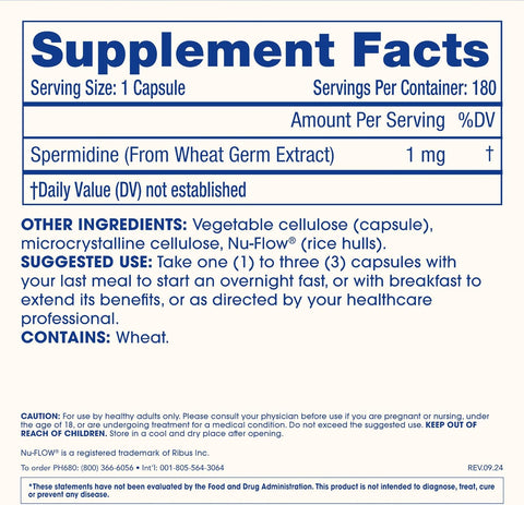 ProHealth Pure Spermidine Health Anti Aging 1 mg | 180 Caps
