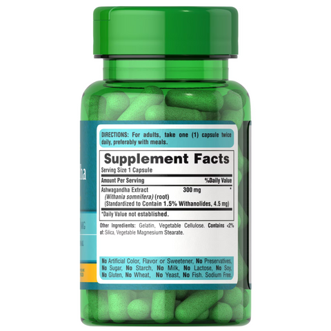 Puritan's Pride Ashwagandha Standardized Extract 300 mg 50 Caps