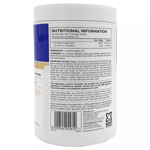 USN Pure L-Citrulline Malate 300g