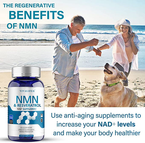 VIVALIFER NMN+NİACİNAMİDE+TMG+Resveratrol  Anti-Aging & Antioxidant AGE 1500MG Nicotinamide 120 Caps