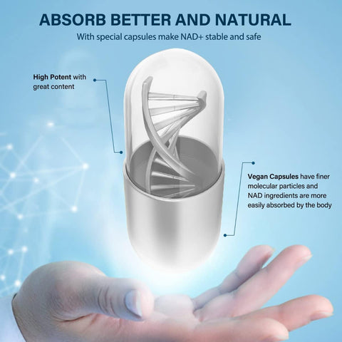 VIVALIFER Liposomal NAD+ 500mg with Trimethylglycine TMG 250 mg Anti Aging Repair Brain120 Caps
