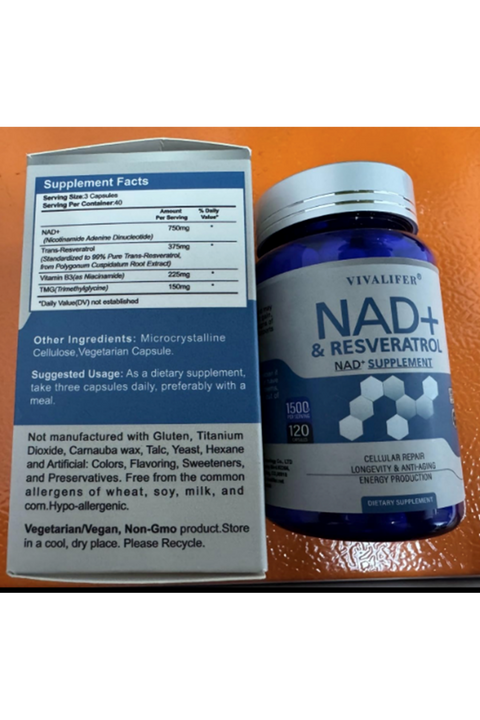 Vivalifer Nad+ Resveratrol Nad Tmg 1500 Mg 120 Caps