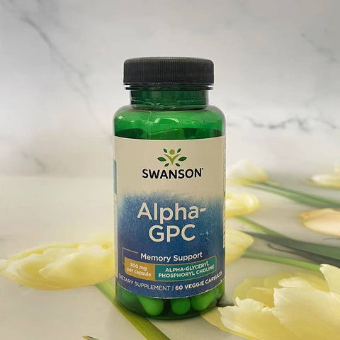 Swanson Vitamins Alpha GPC Phospholipids Choline Memory Support 300 mg 60 Veggie Caps