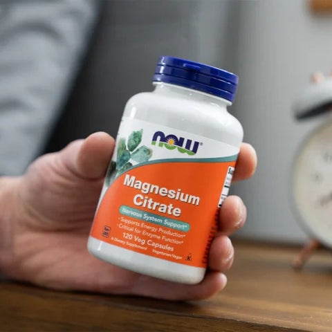 NOW Foods Magnesium Citrate Nervous System Support 120 Veg Capsules