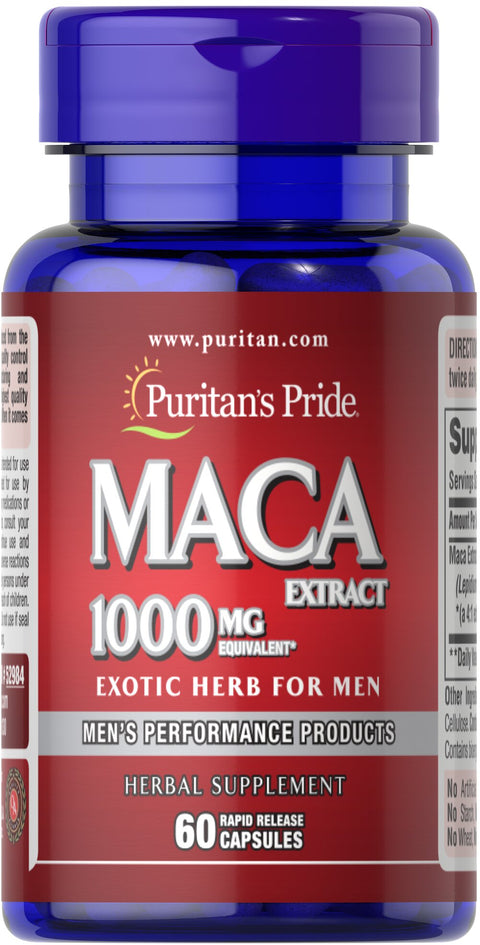 Puritan's Pride Maca 1000 mg Exotic Herb for Men 60 Caps