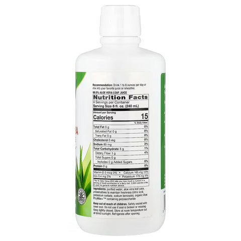 Nature's Way Aloe Vera Leaf Juice, With Aloe Polymax+ Unflavored  1 LT