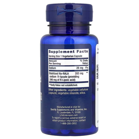 Life Extension Super R-Lipoic Alpha lipoic Acid Antioxidants 60 Caps