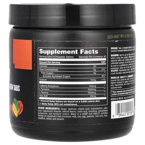 Animal Energy Performance Tyrosine Taurine 120 Chews