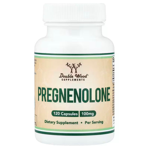 DOUBLE WOOD Pregnenolone Progesterone to Boost Progesterone Levels 120 Caps