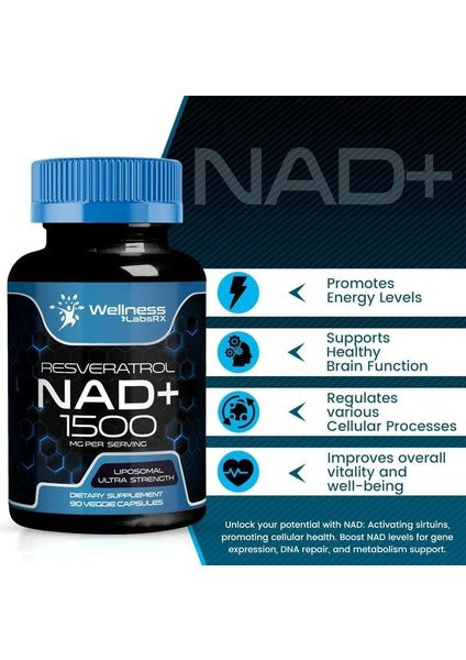 Wellnees Labs NAD + Resveratrol 1500 mg 90 Kapsül