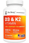 Dr. Berg Maximum Strength 2-in-1 Vitamin D3 K2 5000 IU 60 Caps