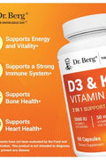 Dr. Berg Maximum Strength 2-in-1 Vitamin D3 K2 5000 IU 60 Caps