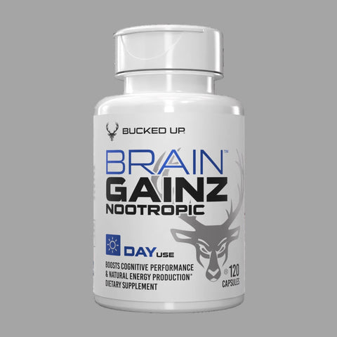 Bucked Up Brain Gainz Nootropic Lions mane+Same+PQQ+Niacin+Theanine+Huperzine+Reishi 240 Caps USA.
