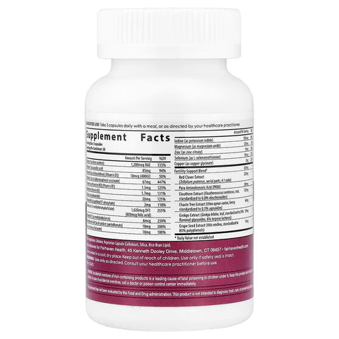 Fairhaven Health FertilAid Multivitamin For Women With methylfolate vitex, & red clover 90 Capsules