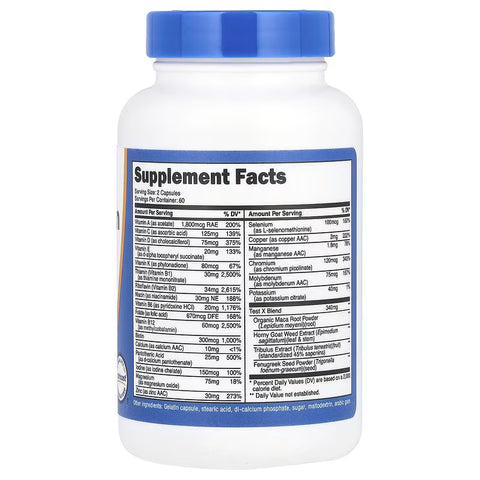 Nutricost Multivitamin For Men Test Booster X Blen (Tribulus+Horny Goat+Fenugreek) 120 Capsules