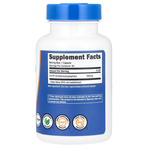 Nutricost 5-HTP 5-Hydroxytryptophan 200 mg 60 Capsules