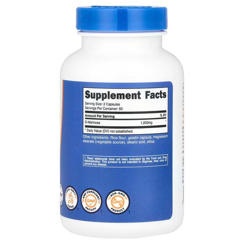 Nutricost D-Mannose 1000 mg 120 Capsules