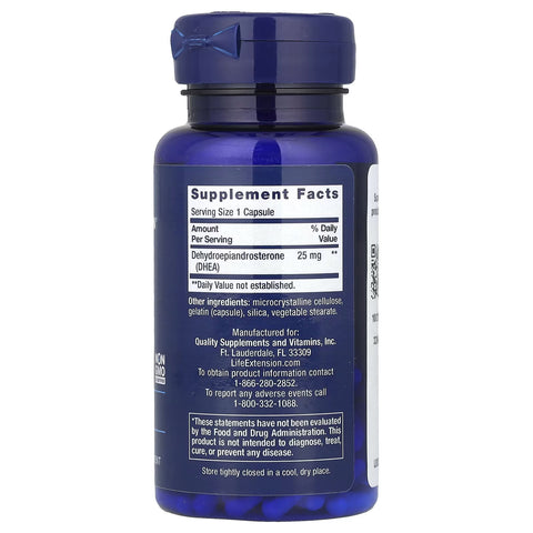 Life Extension DHEA 25 mg – Supplement for Hormone Balance, Immune Support, Sexual Health, Bone & Cardiovascular Health and Anti-Aging and Mood Support – Gluten-Free, Non-GMO – 100 Capsules