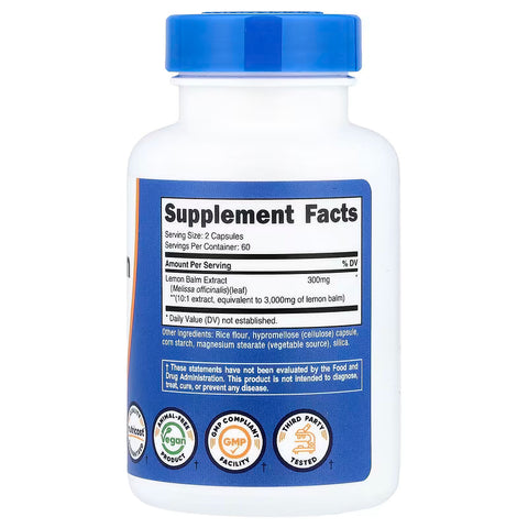 Nutricost Lemon Balm Melissa Leaf 120 Capsules