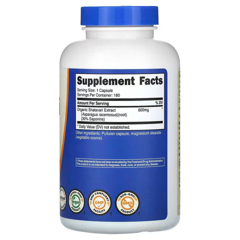 Nutricost Shatavari Asparagus racemosus 600 mg 180 Capsules