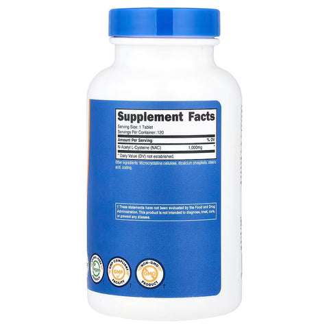 Nutricost NAC N-Acetyl L-Cysteine 1,000 mg 120 Tablets