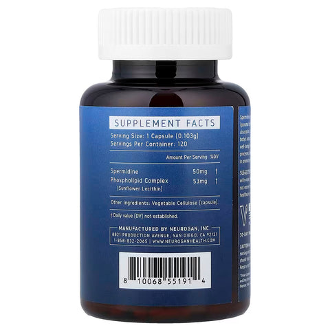 Neurogan Health Lipozomal Pro+ Spermidine Phospholipid Complex Sunflower Lecithin 120 Caps