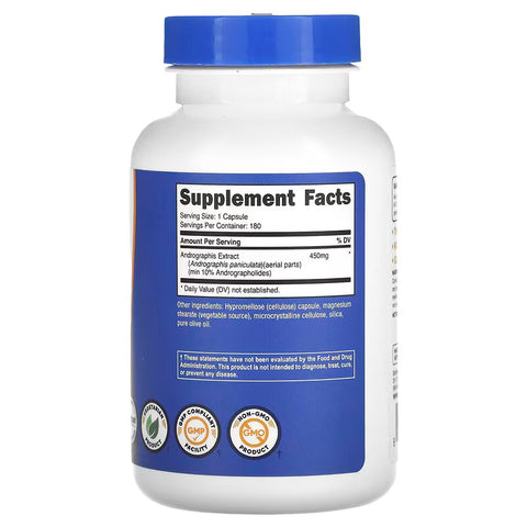 Nutricost Andrographis Extract 450mg 180 Vegetarian Capsules
