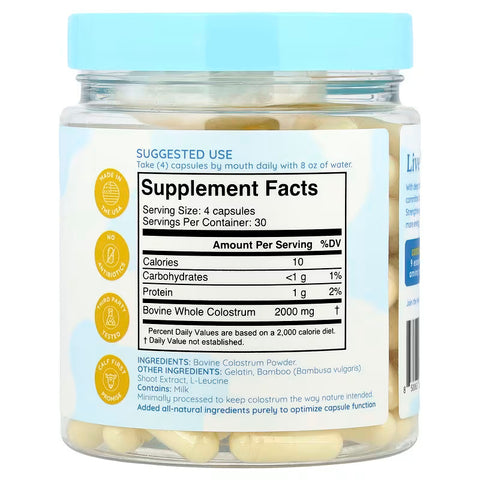 WONDERCOW Bovine Colostrum Restore & Revitalize Immune Support 120 Capsules