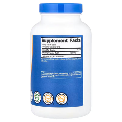 Nutricost Vegan N-Acetyl L-Cysteine NAC 1,000 mg 240 Tablet