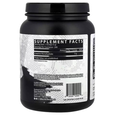 Nutrex Research Creatine Monohydrate Unflavored 1000 g - 200 Servis - Kreatin Takviyesi