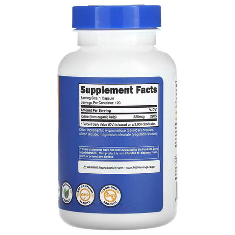 Nutricost Kelp 325 mg Source of Iodine Greens & Superfoods 120 Capsules