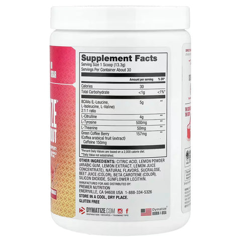 Dymatize Energyze PreWorkout With Bcaa 400 gr