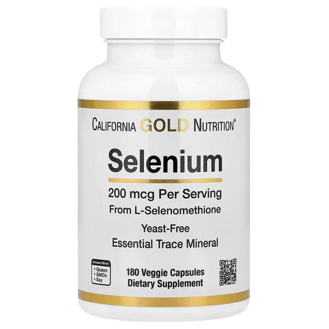 California Gold Nutrition Selenium Antioksidan 200 mcg 180 Veggie Caps