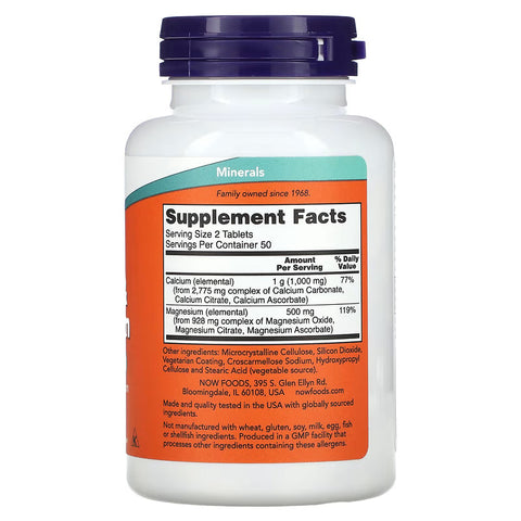 NOW Foods, Calcium(Kalsiyum) & Magnesium(Magnezyum), 100 Tablet