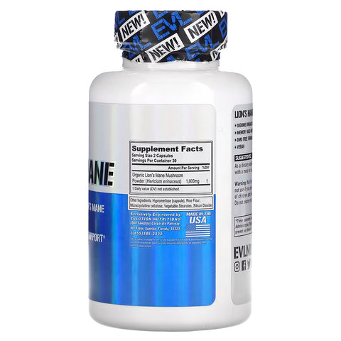 Evlution Organic Lion’s Mane Mushroom Nootropics Brain Support
