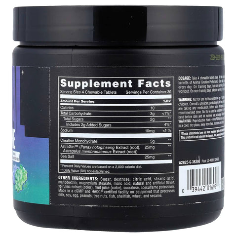 Animal Creatine Monohydrate Chews 120 Chewable Tablet